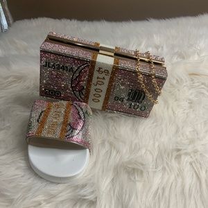 Bling Money Sandals Pink (White sole)